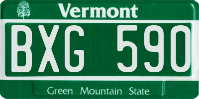 VT license plate BXG590