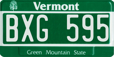 VT license plate BXG595