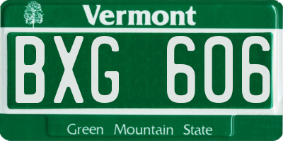 VT license plate BXG606