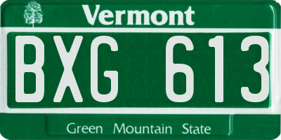 VT license plate BXG613