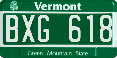 VT license plate BXG618