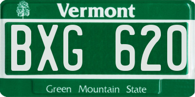 VT license plate BXG620