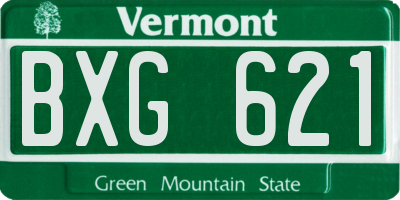 VT license plate BXG621