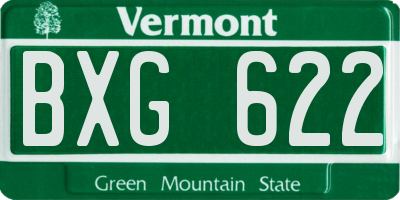 VT license plate BXG622