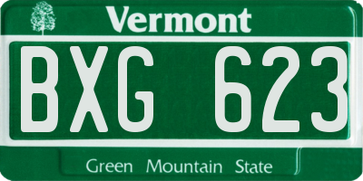 VT license plate BXG623