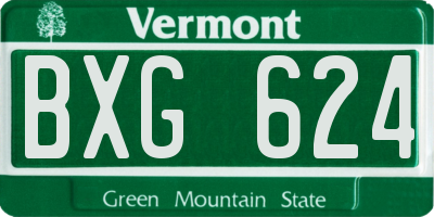 VT license plate BXG624