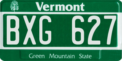 VT license plate BXG627