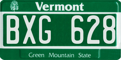 VT license plate BXG628