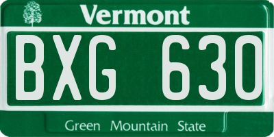 VT license plate BXG630