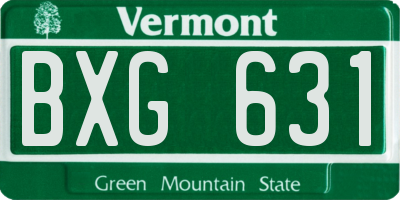 VT license plate BXG631