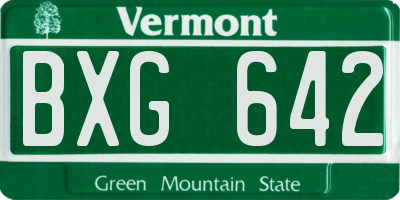 VT license plate BXG642