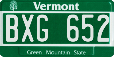 VT license plate BXG652
