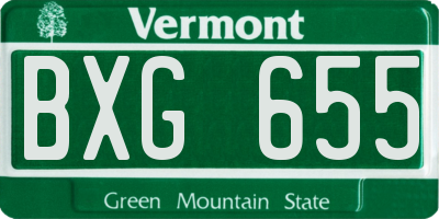 VT license plate BXG655