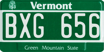 VT license plate BXG656