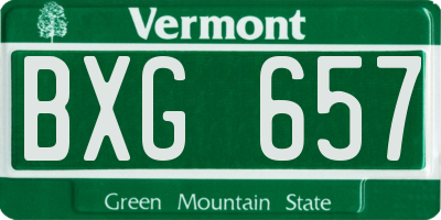 VT license plate BXG657