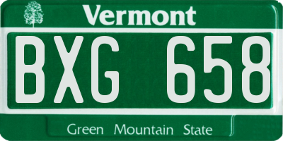 VT license plate BXG658