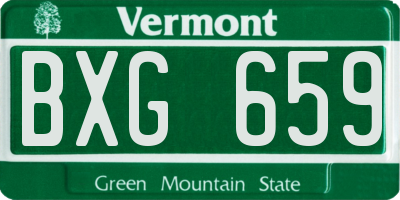 VT license plate BXG659