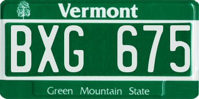 VT license plate BXG675
