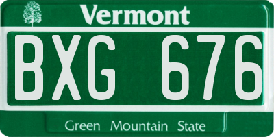 VT license plate BXG676