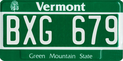 VT license plate BXG679