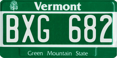 VT license plate BXG682