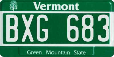 VT license plate BXG683