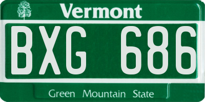 VT license plate BXG686