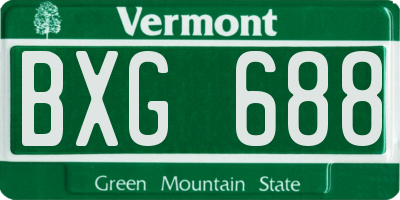 VT license plate BXG688