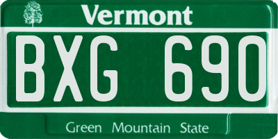 VT license plate BXG690