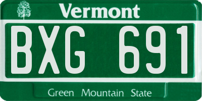 VT license plate BXG691