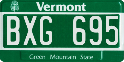 VT license plate BXG695