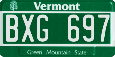 VT license plate BXG697