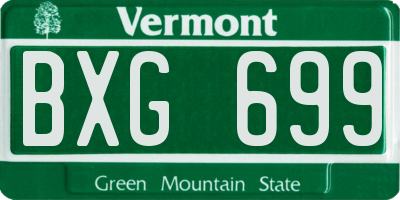 VT license plate BXG699
