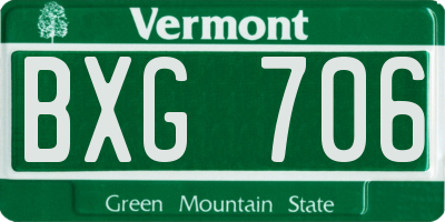 VT license plate BXG706