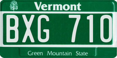 VT license plate BXG710