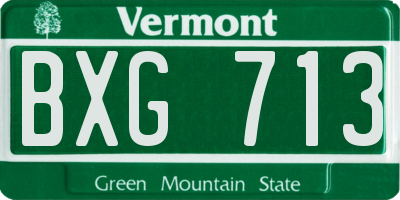 VT license plate BXG713
