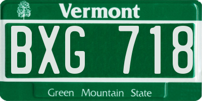 VT license plate BXG718