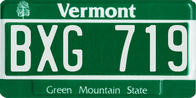 VT license plate BXG719