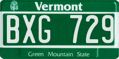 VT license plate BXG729
