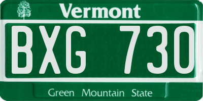 VT license plate BXG730