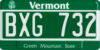 VT license plate BXG732