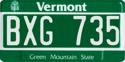 VT license plate BXG735