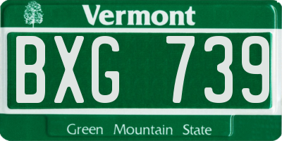 VT license plate BXG739