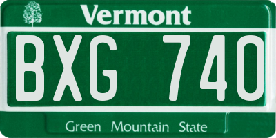 VT license plate BXG740