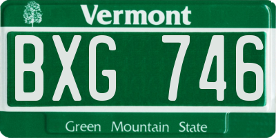 VT license plate BXG746