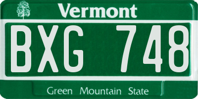 VT license plate BXG748