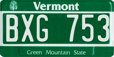 VT license plate BXG753