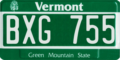 VT license plate BXG755