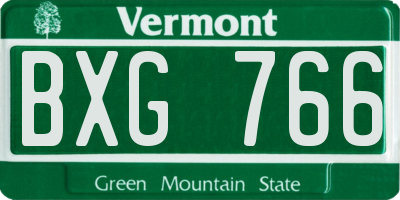 VT license plate BXG766