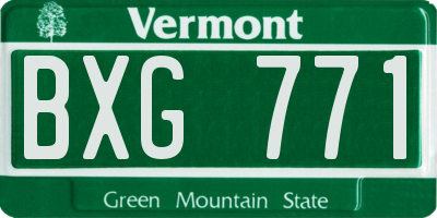 VT license plate BXG771